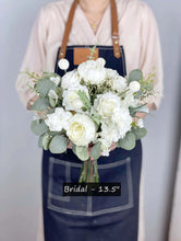 Load image into Gallery viewer, Free-Form Bridal Bouquet in White & Sage, Romantic Wedding Bouquet