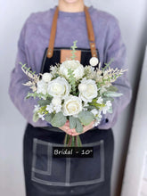 Load image into Gallery viewer, Free-Form Bridal Bouquet in White & Sage, Romantic Wedding Bouquet