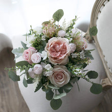 Load image into Gallery viewer, Free-Form Bridal Bouquet in Dusty Pink, Vintage Silk Wedding Bouquet