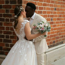 Load image into Gallery viewer, Free-Form Bridal Bouquet in Dusty Pink, Vintage Silk Wedding Bouquet