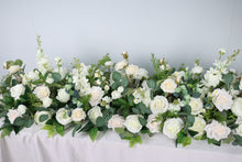 Load image into Gallery viewer, Ivory White - Table Runner, Fireplace Decor, Head Table Decor, Wedding Table Centerpieces, Sweetheart Table Decor, Bridal Shower