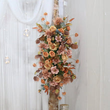 Load image into Gallery viewer, Terracotta & Brown Wedding Arch Flowers Autumn Swag for Ceremony Backdrop