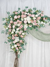 Load image into Gallery viewer, Wedding Arch Flowers in Dusty Pink & White, Romantic Ceremony Backdrop Décor