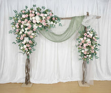 Load image into Gallery viewer, Wedding Arch Flowers in Dusty Pink & White, Romantic Ceremony Backdrop Décor