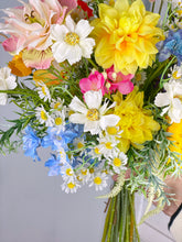 Load image into Gallery viewer, Wildflowers Wedding - Boho Bridal Bouquet,Bridesmaid Bouquet, Made with Artificial Wildflowers, Ranunculus,Sunflowers, Jasmine,Poppy, Dahlia, Daisy
