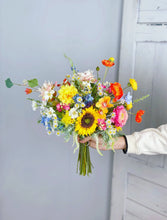 Load image into Gallery viewer, Free-Form Wedding Bouquet with Wildflowers, Colorful Bridal &amp; Bridesmaid Bouquet
