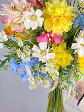 Load image into Gallery viewer, Free-Form Wedding Bouquet with Wildflowers, Colorful Bridal &amp; Bridesmaid Bouquet
