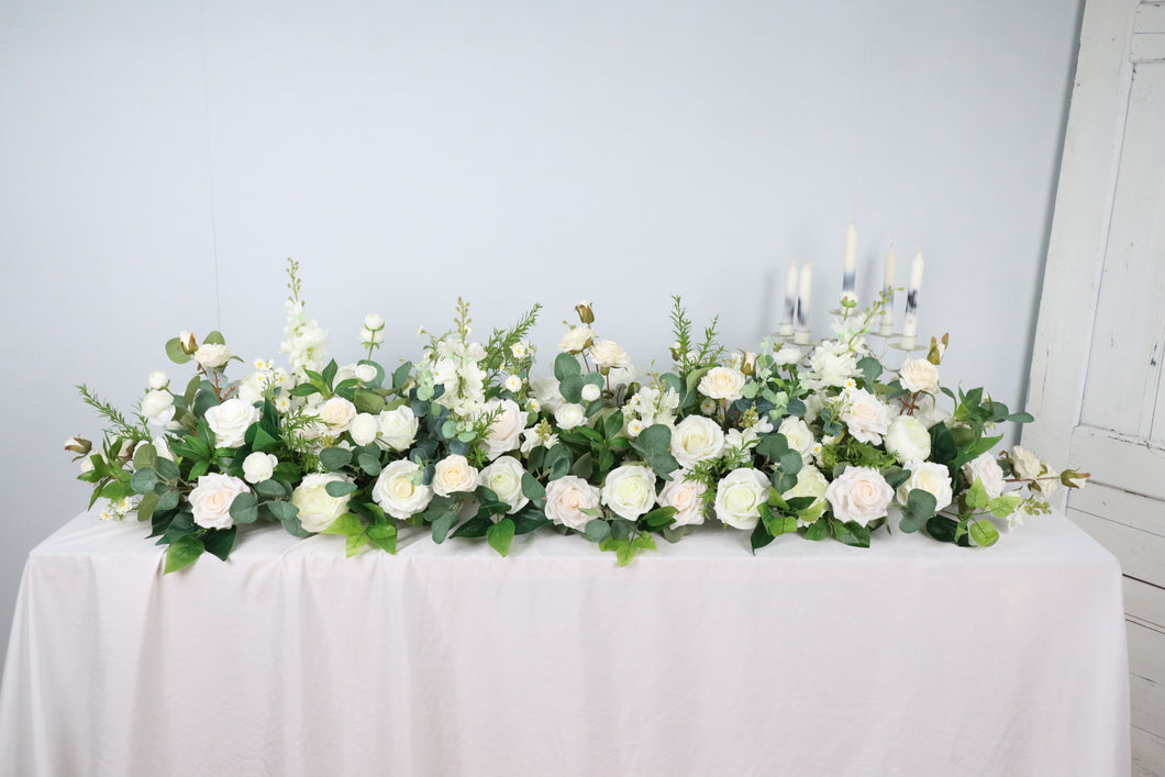 Ivory White - Table Runner, Fireplace Decor, Head Table Decor, Wedding Table Centerpieces, Sweetheart Table Decor, Bridal Shower