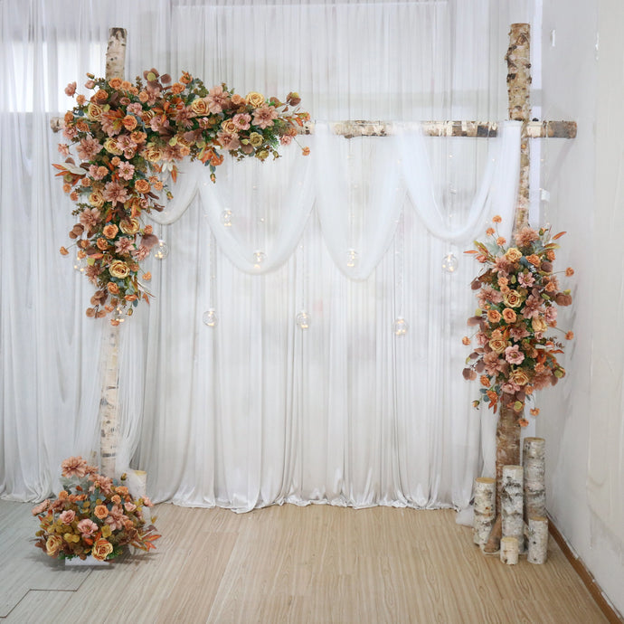 Terracotta & Brown Wedding Arch Flowers  Autumn Swag for Ceremony Backdrop