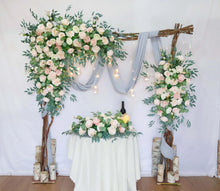 Load image into Gallery viewer, Wedding Arch Flowers in Peach &amp; Blush,  Rustic Backdrop Ceremony Décor
