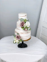 Load image into Gallery viewer, Wedding Cake Topper Flowers in Mauve &amp; White, Set of 2 Floral Party Cake Decoration
