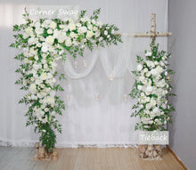 Load image into Gallery viewer, Wedding Arch Flower in Boho White and Sage Artificial Flower Swag
