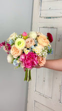 Load and play video in Gallery viewer, Spring Color - Boho Bridal Bouquet,Bridesmaid Bouquet, Made with Artificial Wildflowers, Ranunculus, Daisy, Austin Rose, Wax Flowers, Baby&#39;s Breath
