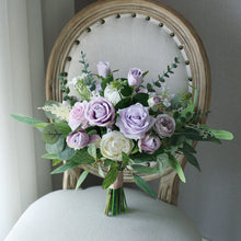 Load image into Gallery viewer, Lavender and Lilac - Wedding Bouquet, Made with Artificial Roses and Peonies
