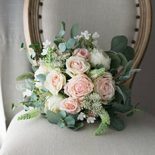 Load image into Gallery viewer, Blush and Peach - Wedding Bouquet, Made with Artificial Roses and Peonies
