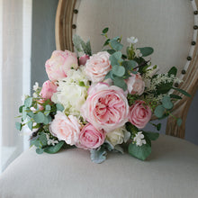 Load image into Gallery viewer, Blush and White - Wedding Bridal Bouquet, Made with Artificial Roses, Peonies and Hydrangeas
